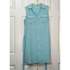 NEW YORK & COMPANY Blue Shirt Dress Sleeveless